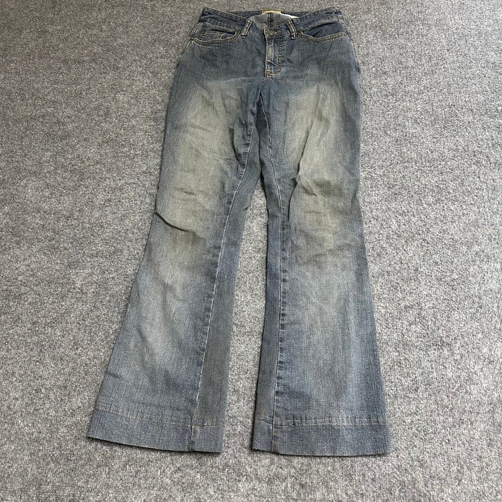 Beau Dawson Jeans Womens Size 6 Blue Flared Bootcut Rhinestone Stretch Y2K Denim